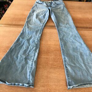 L'Agence Marty Flare Jeans Women 27 Blue Mid Rise Medium Wash Stretch Preppy